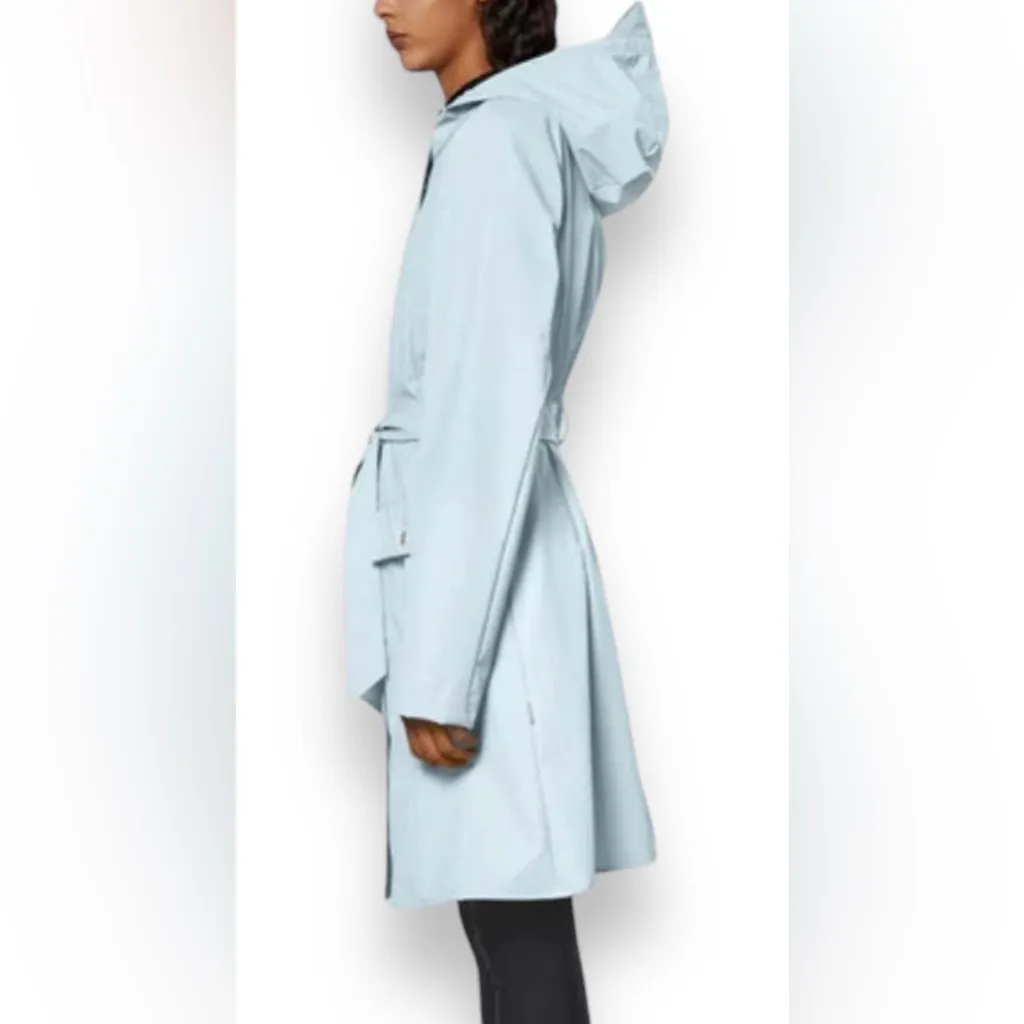 NWT Curve Women’s Rains Waterproof Raincoat Blue Hooded Trench Coat Size XL - Image 4