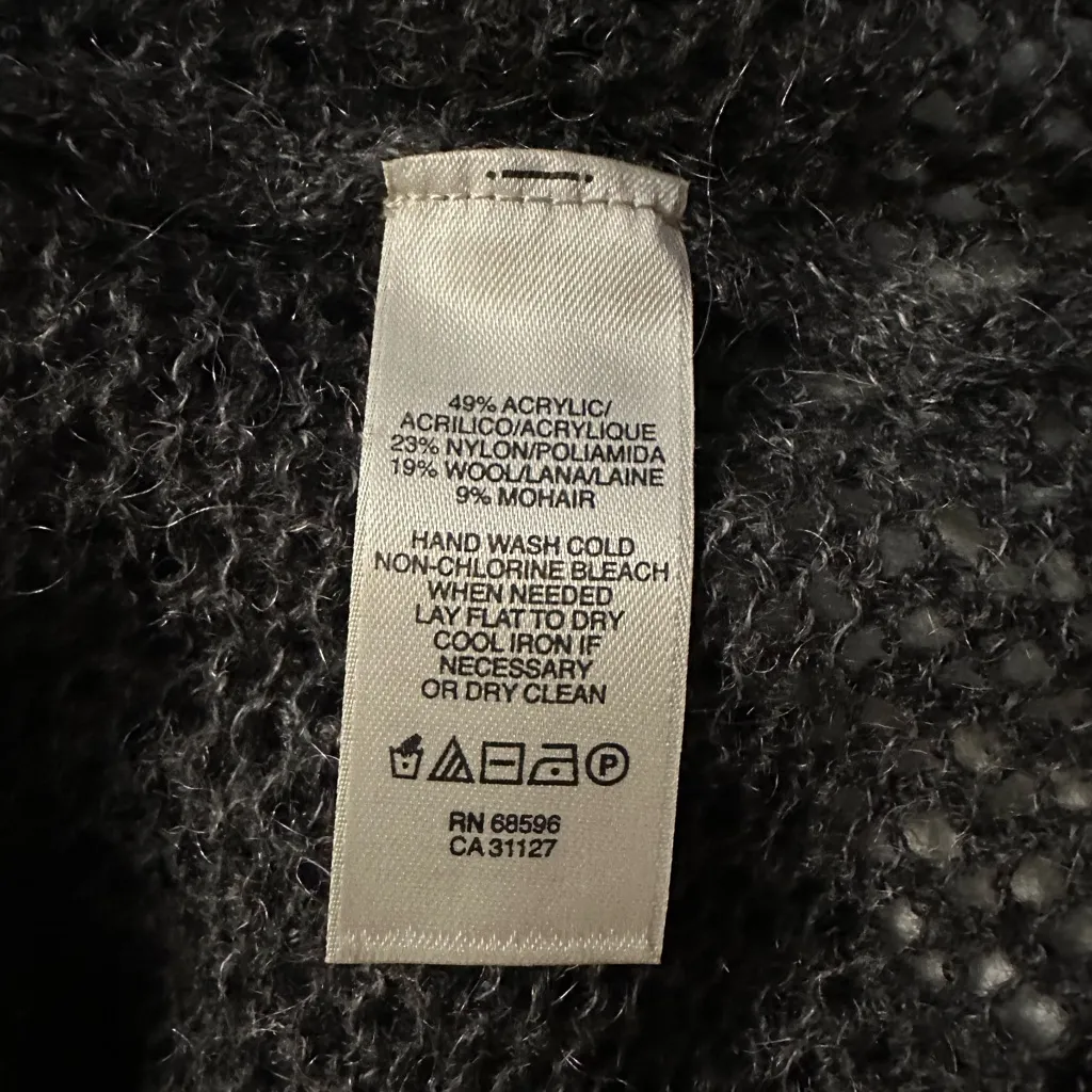 Vintage DKNY Y2K Open Knit Mohair Blend Drape Cardigan Sweater Size L Gray Size L - Image 5