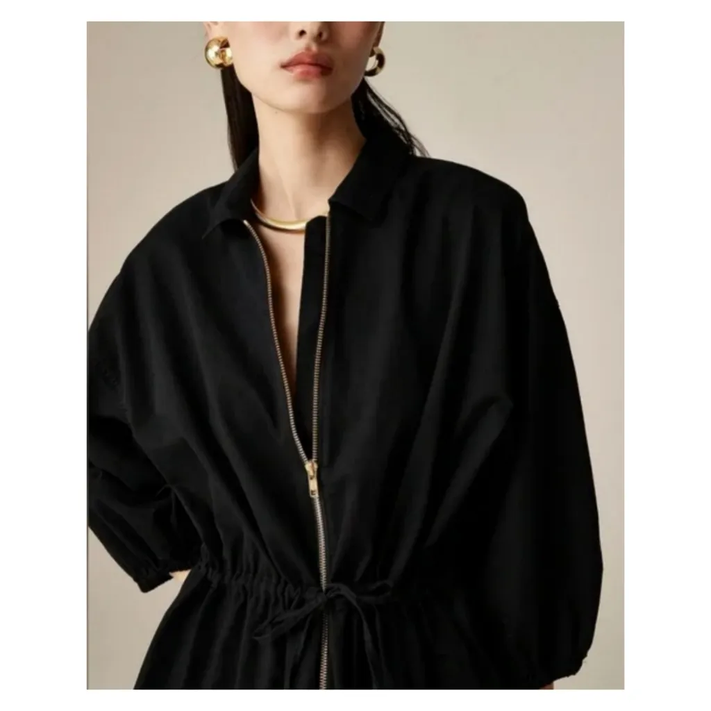 J.Crew Cinched zip-up Mini‎ dress in drapey cotton - Image 5