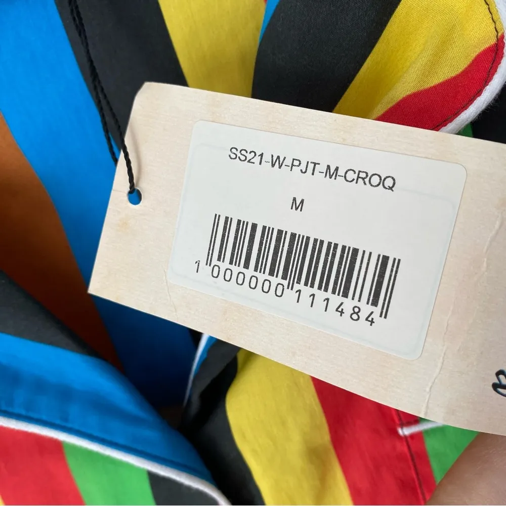 Rowing Blazers NWTs New York Stripe Multicolor Button Down Shirt size medium Black - Image 8