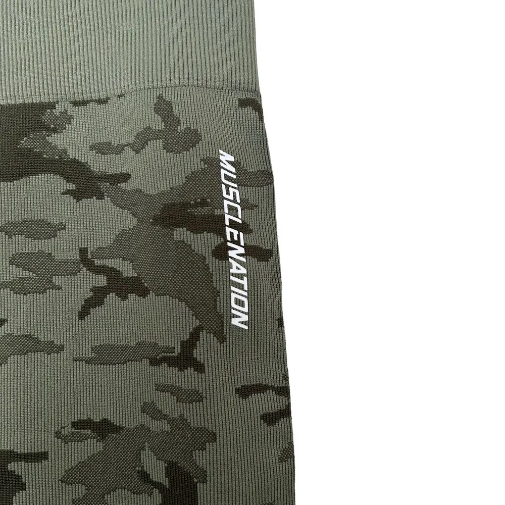 Muscle Nation Green Camo Seamless Leggings Sz S - Image 2