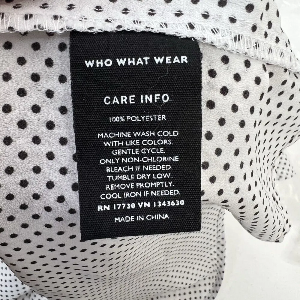 Who What Wear 2X Blouse Top Sleeveless High Neck Polka Dot Ruffle Keyhole Womens - Image 7