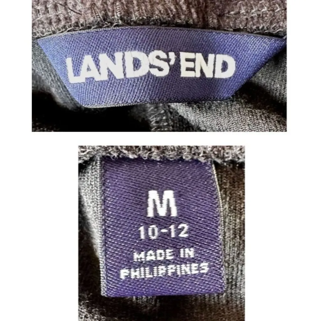 Lands End Black Corduroy Skirt Medium 10-12 Elastic Stretch Waist Work School - Image 11