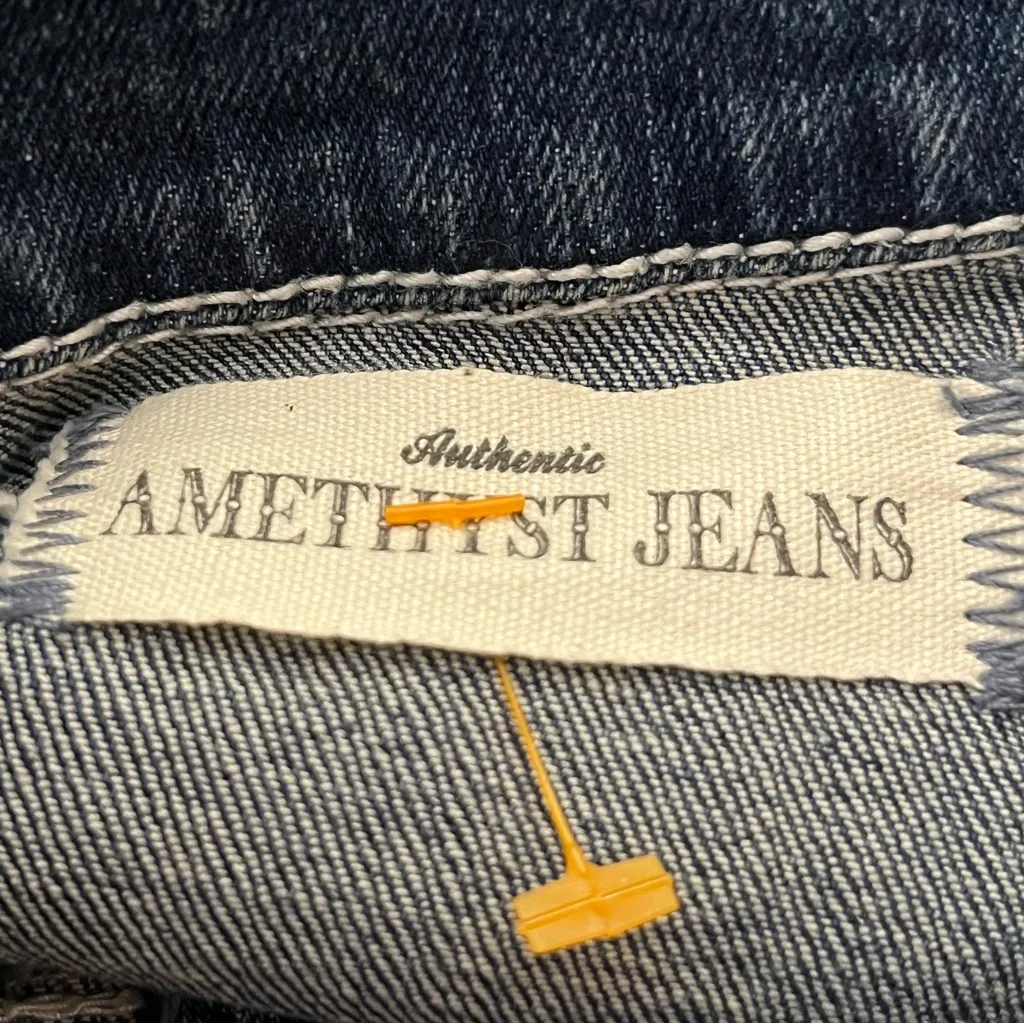 Amethyst Jeans Cropped Denim Jacket Distressed Stretch Medium Juniors - Image 5