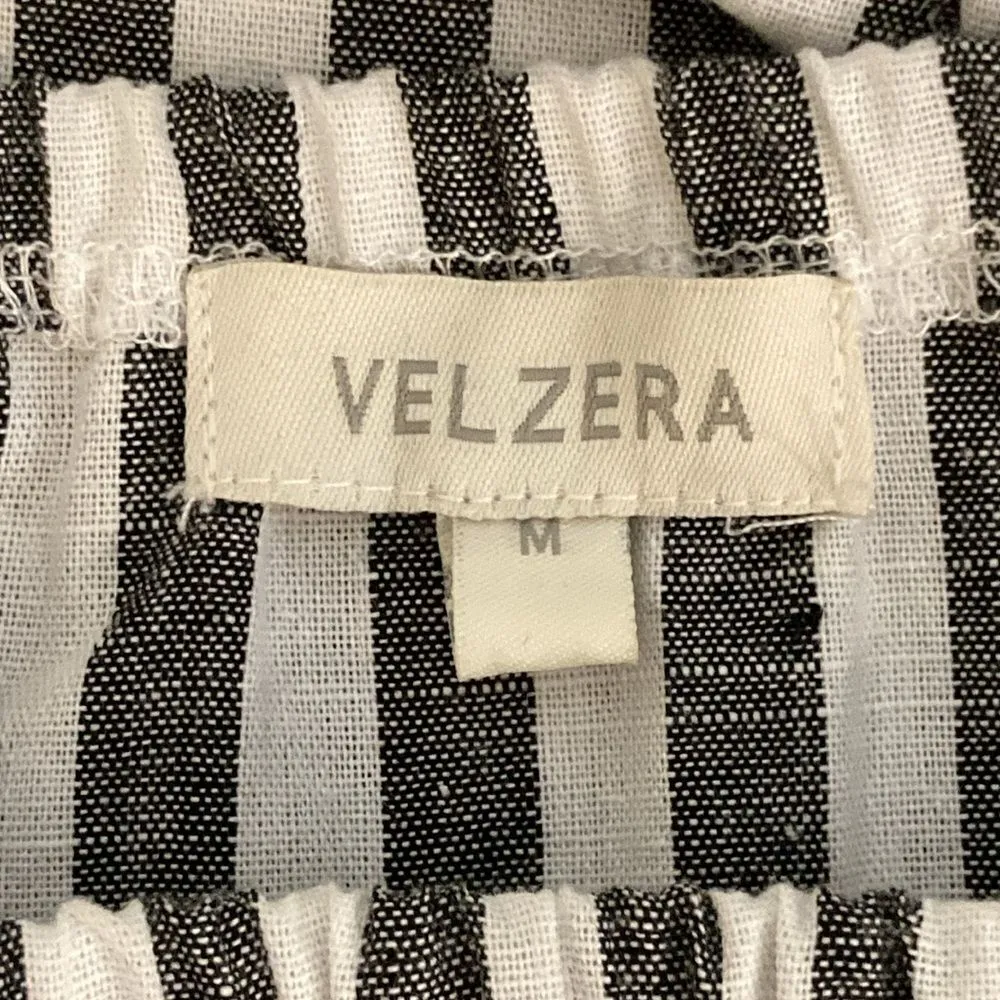 Velzera Striped Off Shoulder Vibrant Floral Embroidered Dress Medium - Image 12