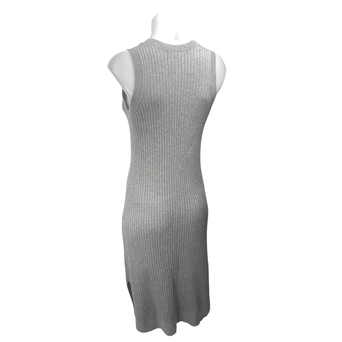 Banana Republic Gray Sleeveless Ribbed Knit Midi Tank Sweater Dress Size S - Image 2