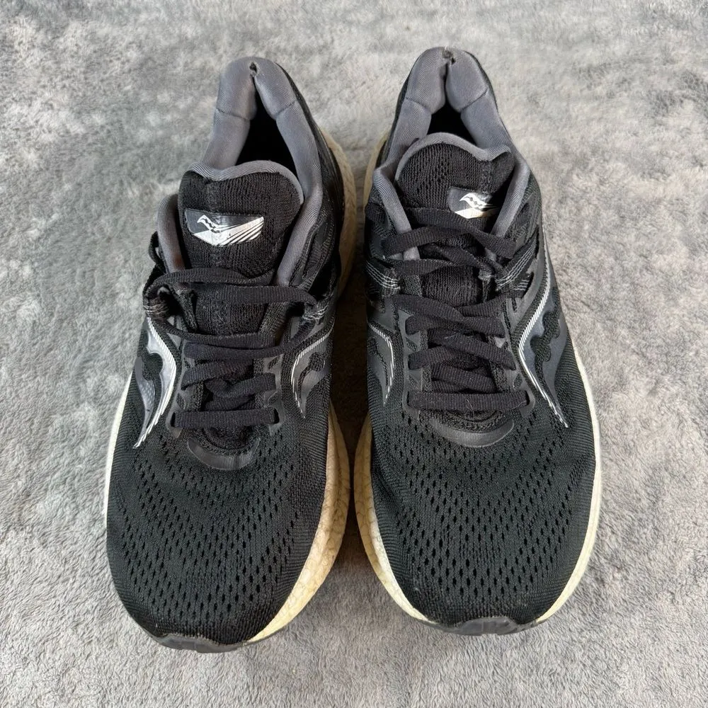 Women’s 7.5 Saucony Triumph 20 Running Shoe PWR RUN + Black Grey White - Image 3