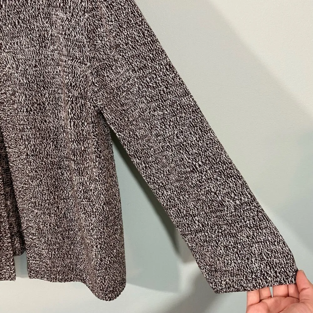 Karen Scott Women's Brown Space Knit One Button Collared Cardigan Size S - Image 6