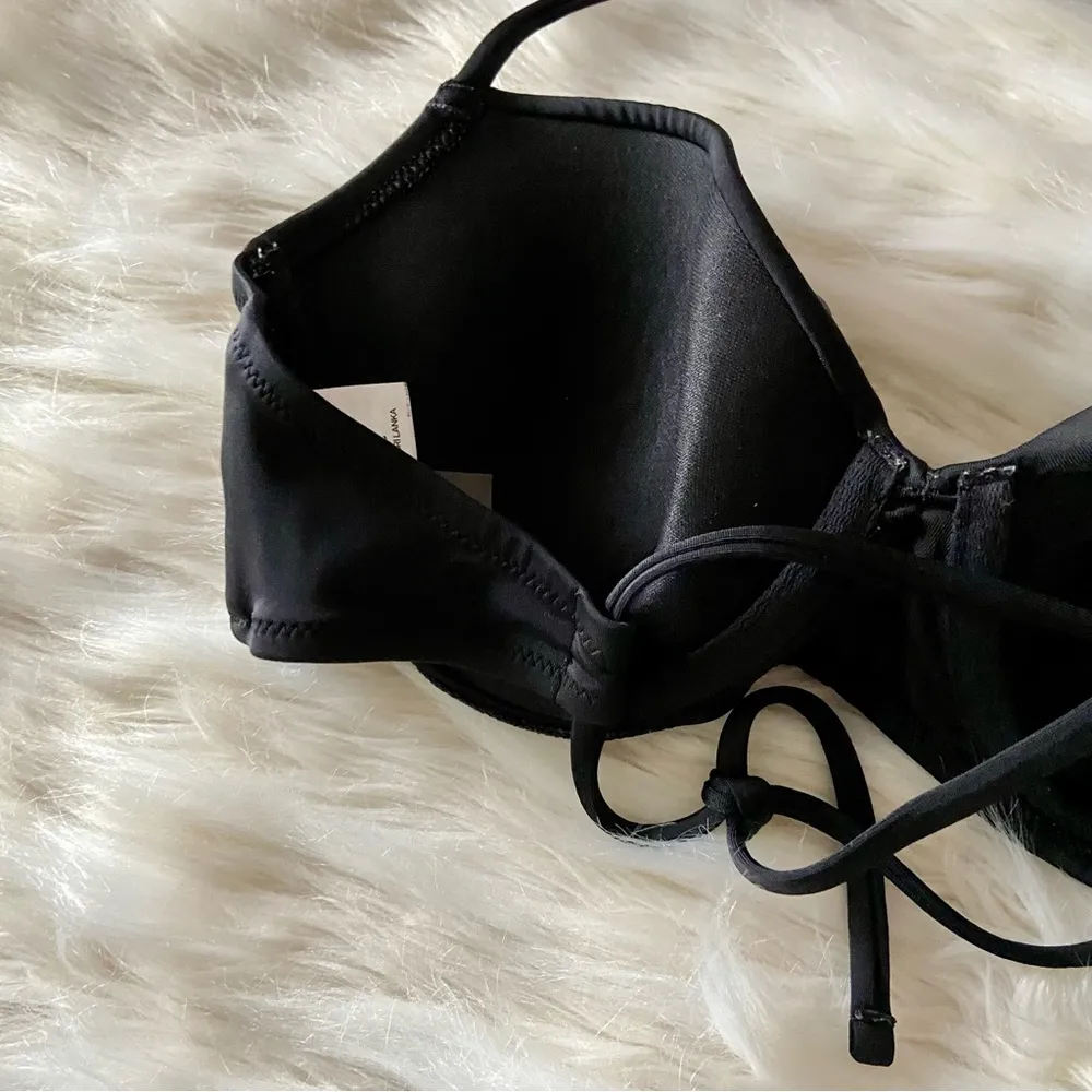 Shade & Shore Black Ruched Underwire Bikini top Sz 34C - Image 20