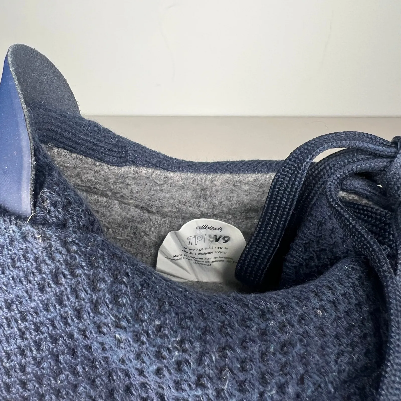 Allbirds Navy Blue Tree Pipers Lace up Sneakers Size 9 - Image 7