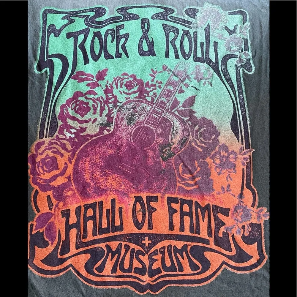 Rock & Roll Hall of Fame Ombré Grey Screen Print Short Sleeve T - Image 2