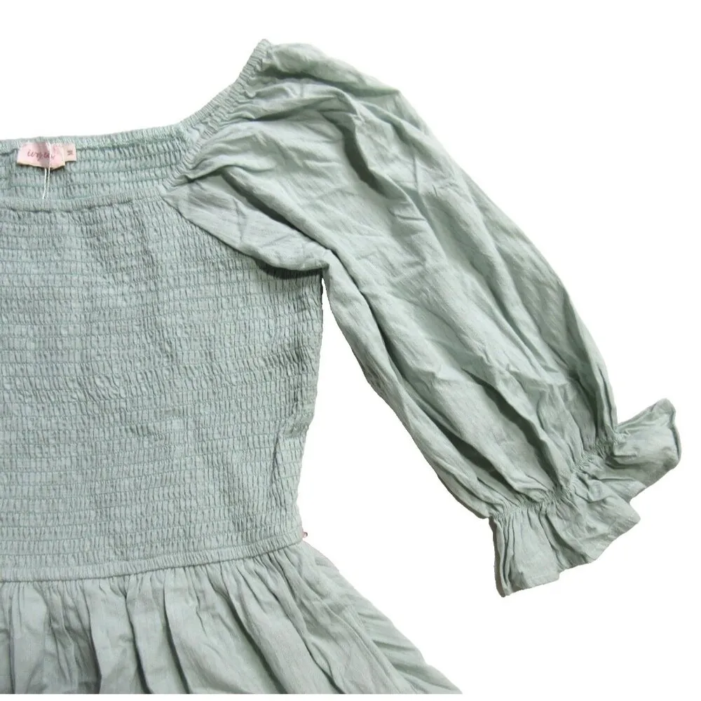 NWT Ivy City Co. Lani Midi in Sage Green Smocked Cotton Dress M Size M - Image 3