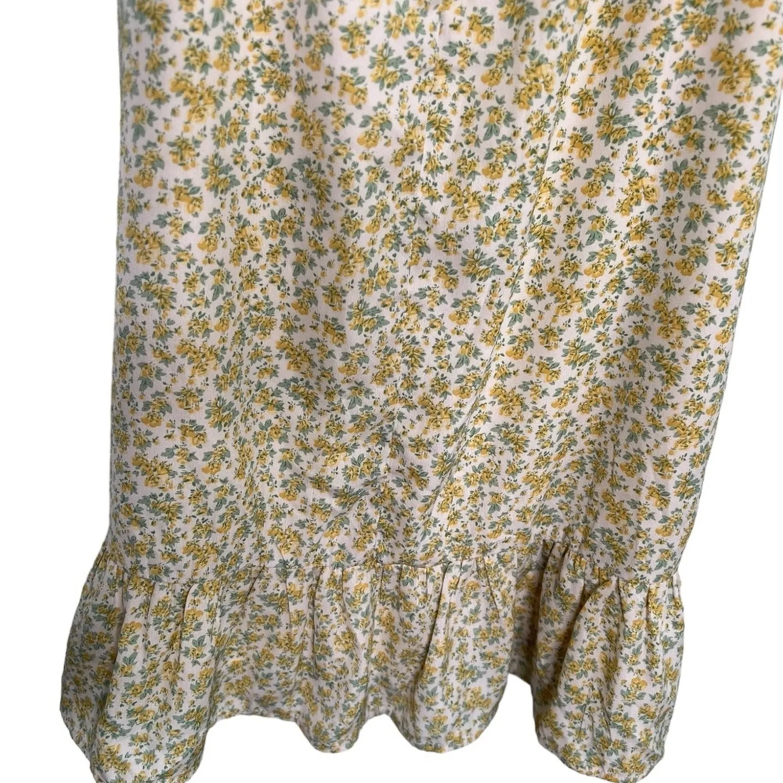 Piper and Scoot Lush Savannah Floral Ruched Dress Yellow Size XL - Image 5
