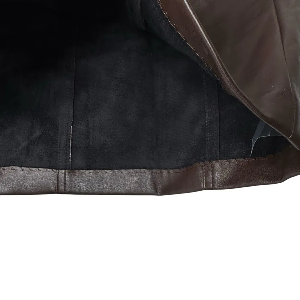 NWT ASTR THE LABEL Veruca Faux Leather Mini Skirt Chocolate Brown Vegan Medium M - Image 8