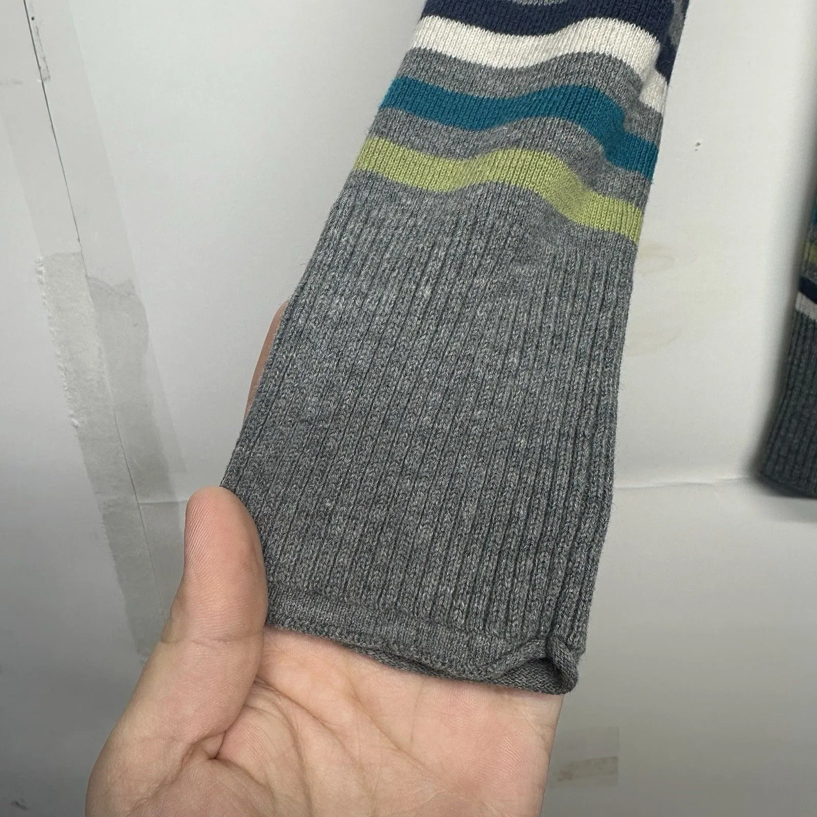 Aéropostale Women’s Large Striped V Neck Sweater Long Sleeve Knit T - Image 3