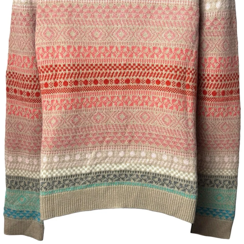 Talbots Colorful Argyle Mohair Lambswool Button Cardigan Cabincore Nordic Cozy M - Image 7