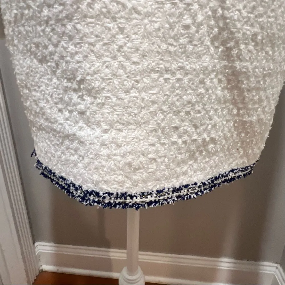 NWOTâEndless Rose white and blue tweed jacket with gold hardware size medium - Image 5