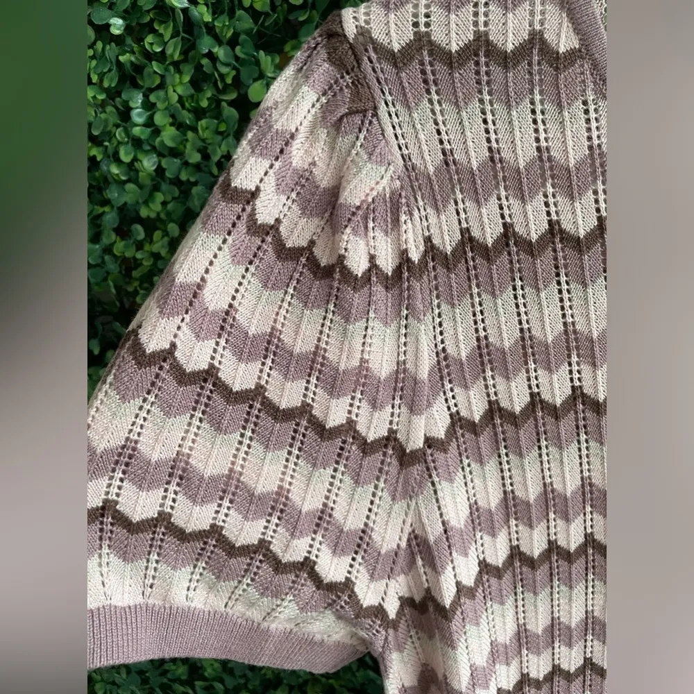 Design History - NWT | Chevron Neutral Sweater T- With Open Knit & Ribbed Trim - Image 12
