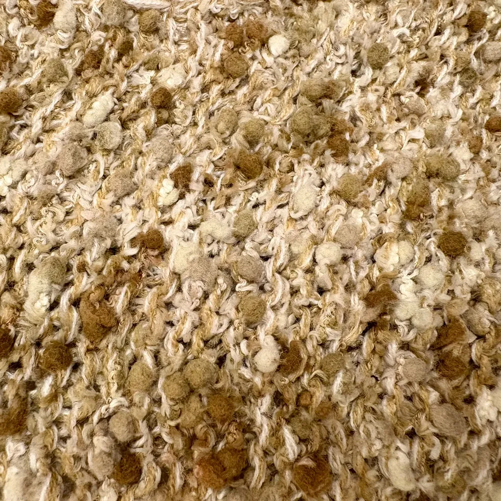 Ruby Rd Beige Chunky Knit Fringe Vest Boho Festival Open Cardigan Sweater Large Brown - Image 7