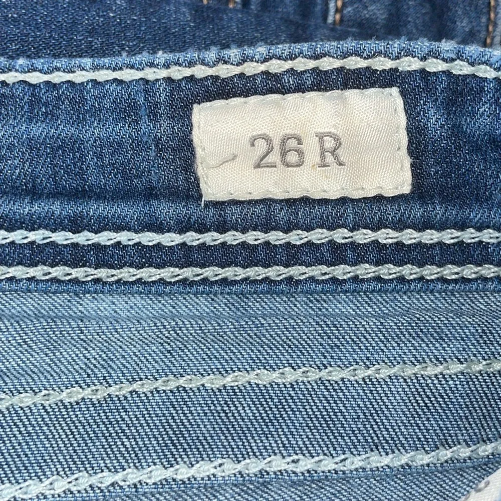 BKE denim Stella distressed jeans bootcut size 26x31 1/2 lighter western country - Image 8