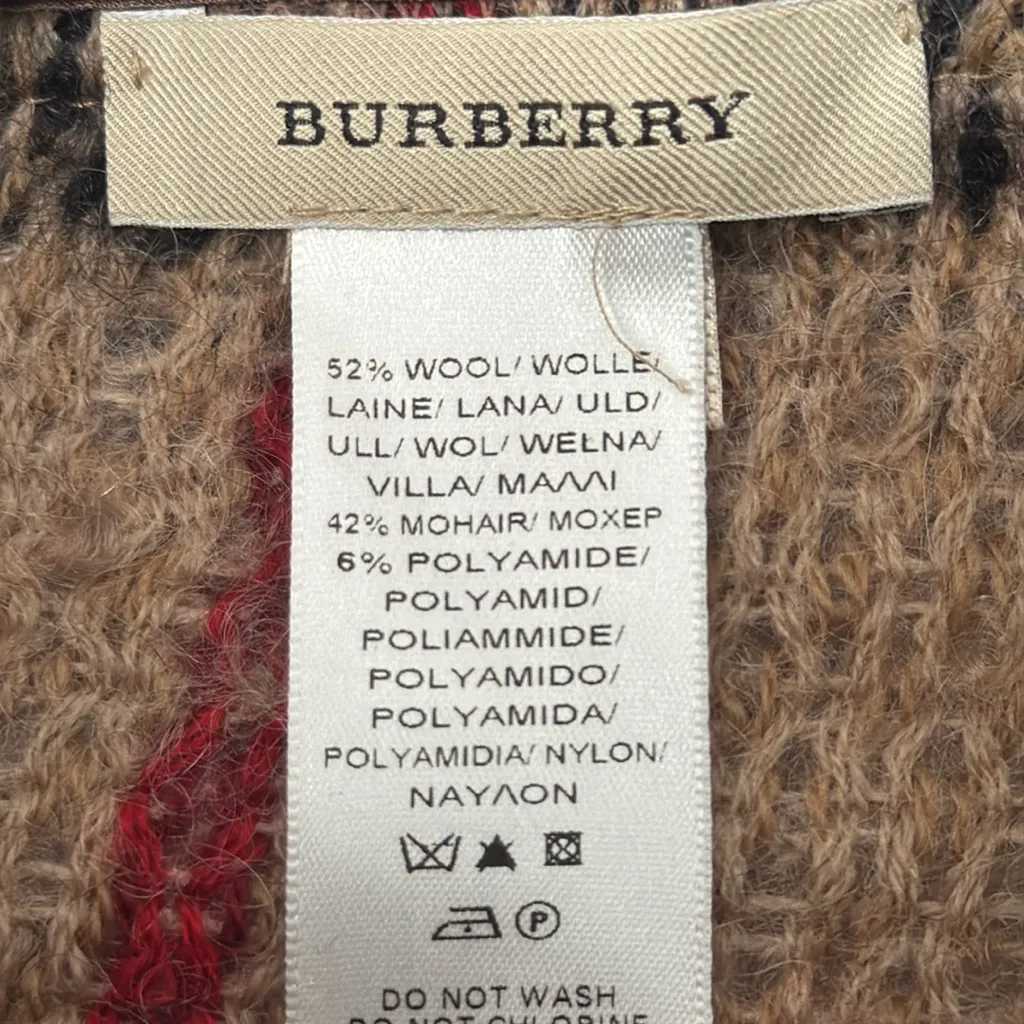 Burberry Women's Poncho Wool Mohair Blend Size M based on Measurements Luxury - Image 2