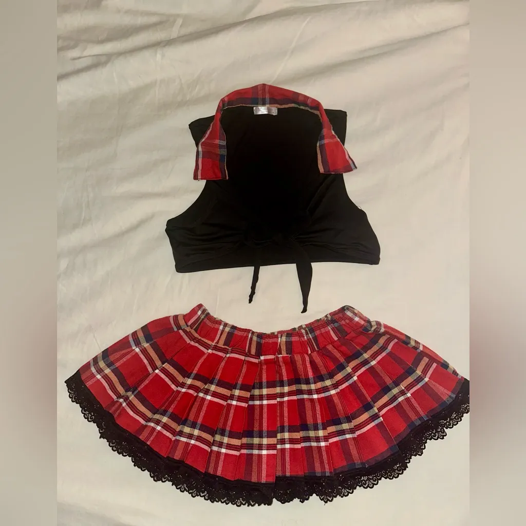 Plaid Sexy School Girl Set - Image 2