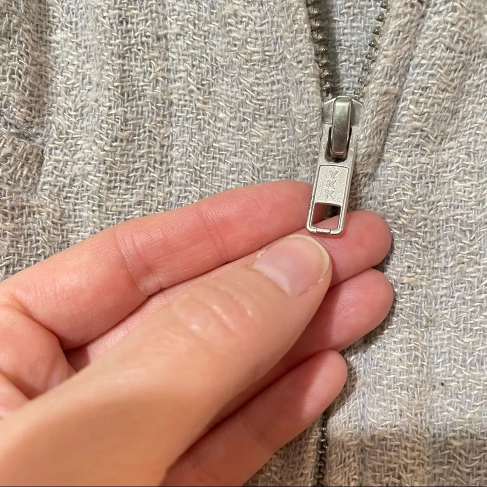 Isabel Marant Etoile Grey Linen Full Zip Frayed Hem Blazer Womens 36 Capsule - Image 2