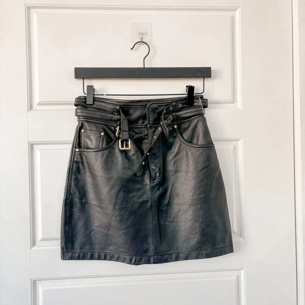 Lovers and Friends Lovi Leather Mini Skirt - Image 4