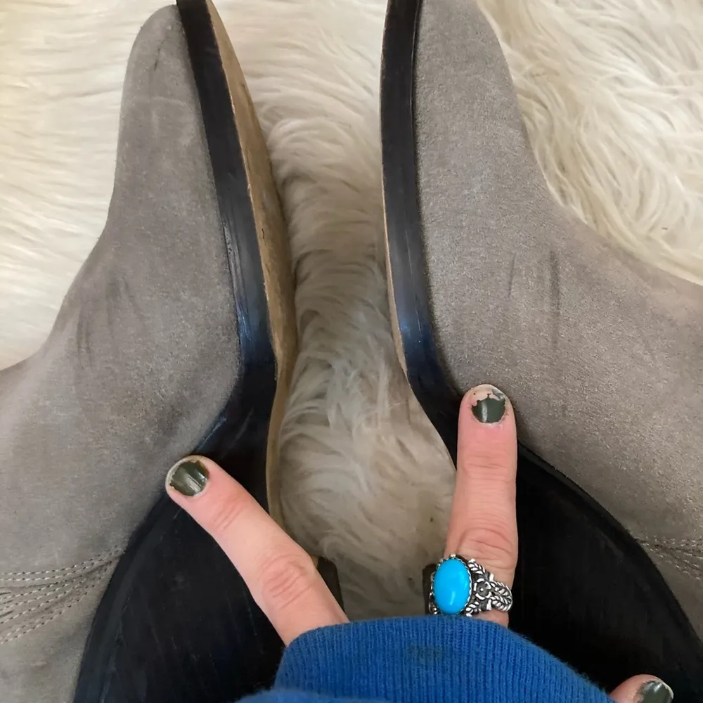 SEY Collection Gray Suede Block Booties 8.5 - Image 4