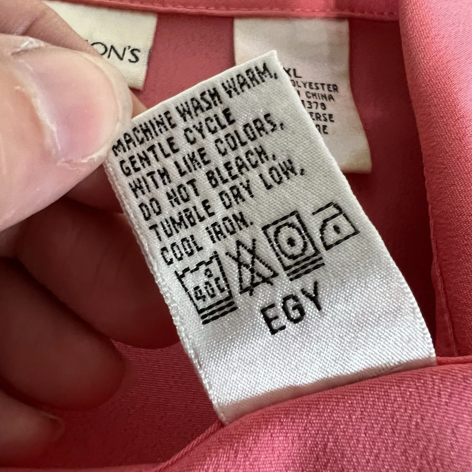 Drapers & Damons Womens Tank and Button Down Blouse Shirt Set Collared Pink XL - Image 12