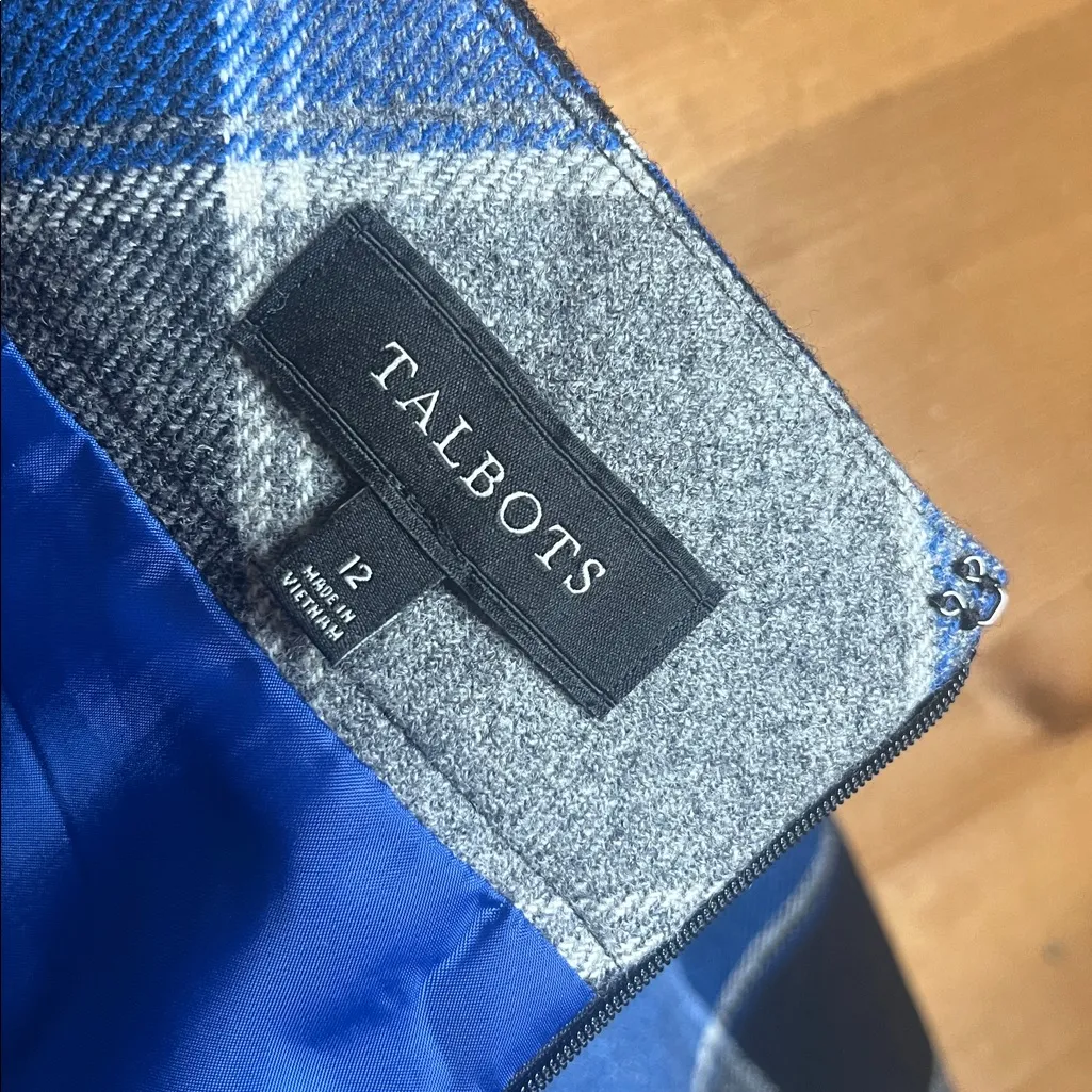 Talbots Checkered Wool Midi Skirt Multicolor Buffalo Plaid Academia Business 12 - Image 5