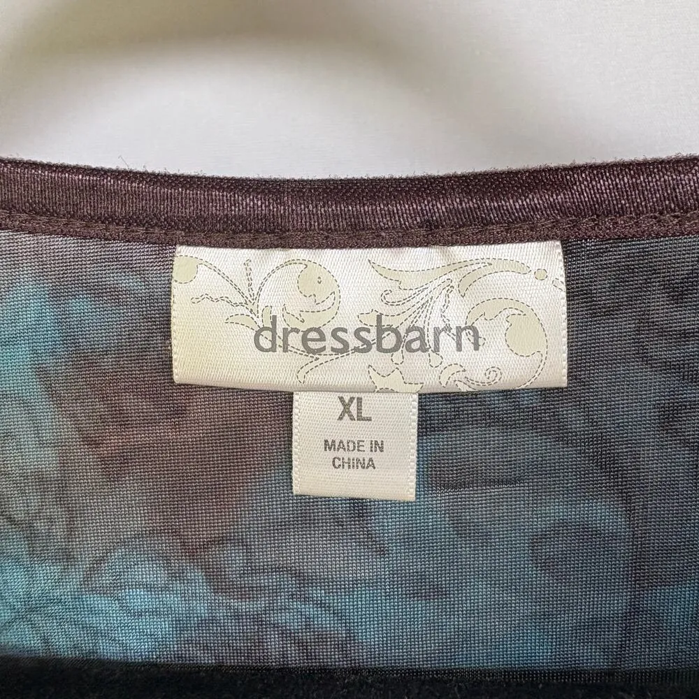 Y2K Fairy Square Neck Whimsical Top 3/4 Sleeve Fitted Witch Floral Ethereal L/XL Blue Size L - Image 6