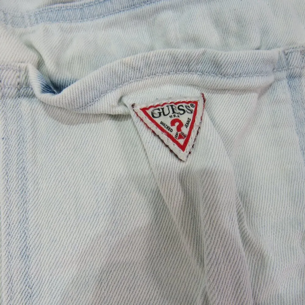 Guess Shorts Womens 29 Denim Two Tone Distress Y2K Preppy Grunge American - Image 3