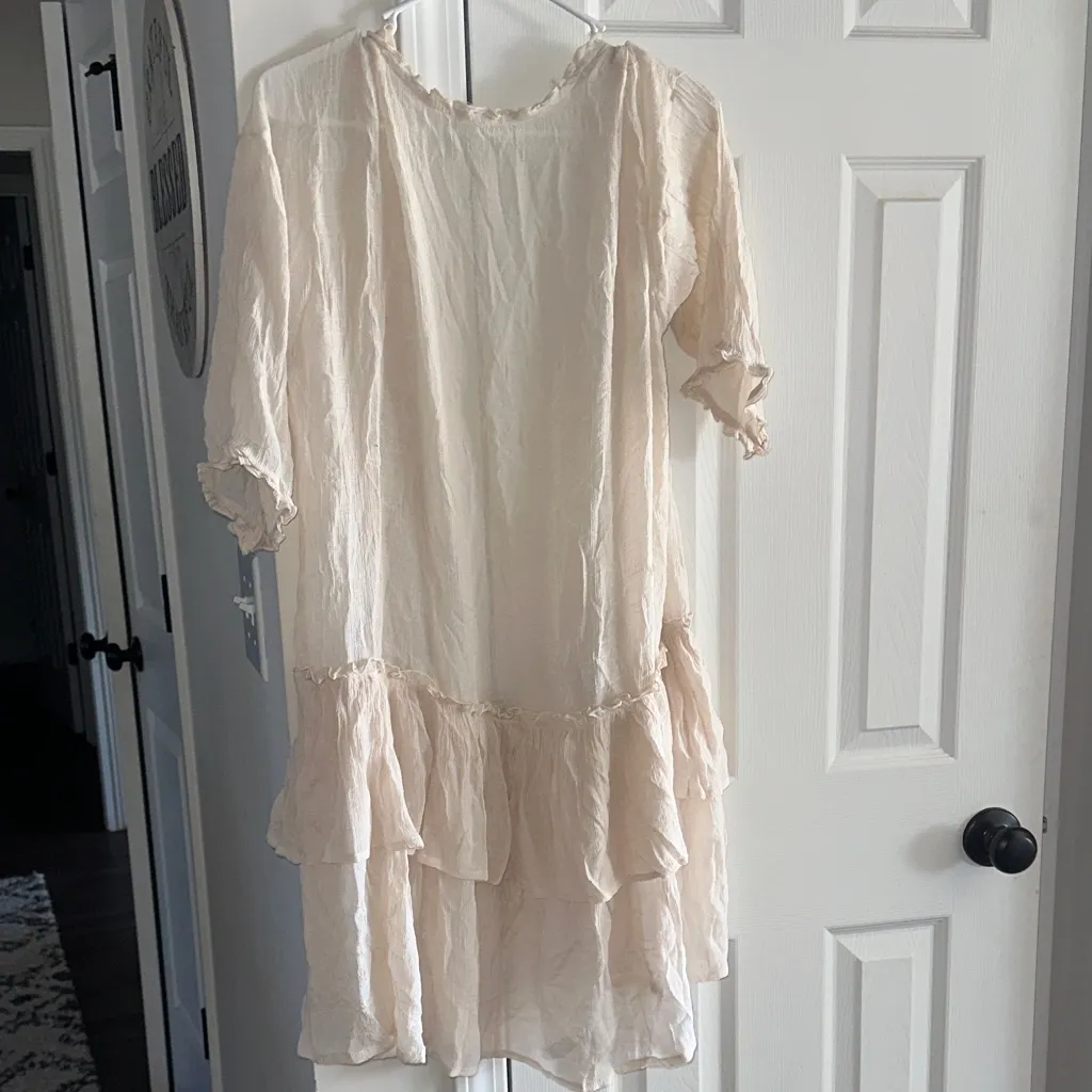 Easel Cream Ruffle Open-Front Top - Image 6