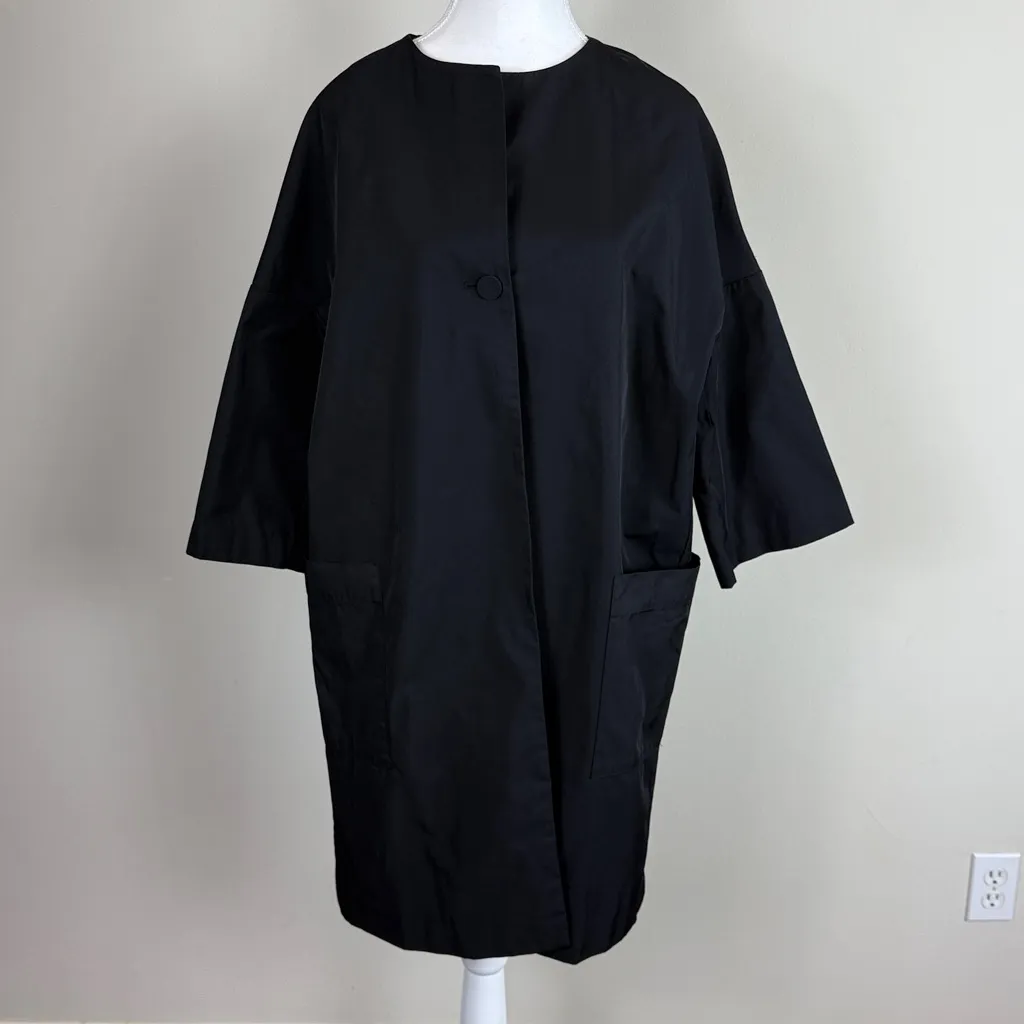 Jarbo Monroe Double Face Button Front Pocket Over Coat in Black Size 1 (L 12 - Image 3