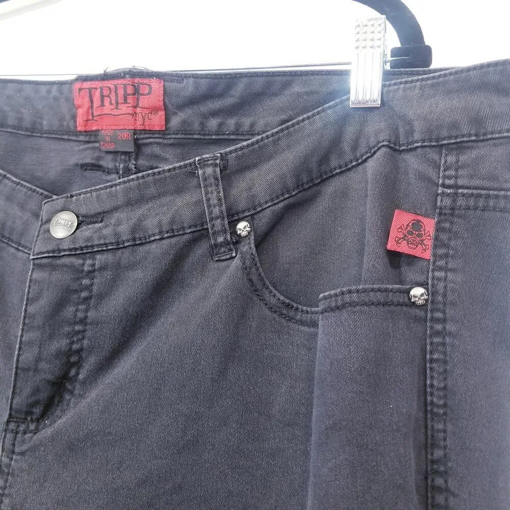 Tripp NYC Skull Studded Mid Rise Skinny Black Jeans - Image 2