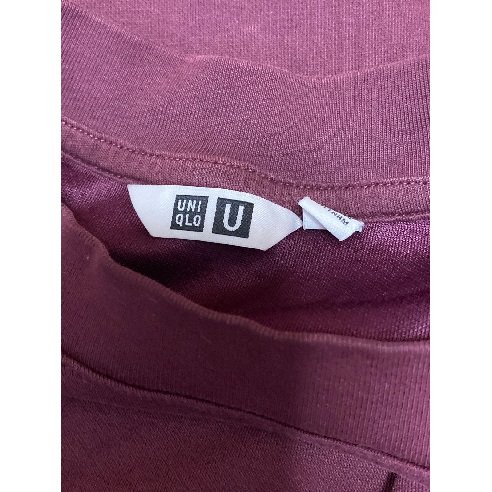 Uniqlo Airism Womens Burgandy Short Sleeve Crew Neck Basic Tee T-Shirt Top Sz L - Image 3