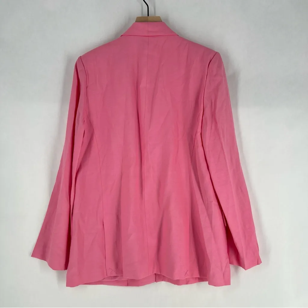 WAYF  Stretch Bubblegum Pink 1 Button Blazer‎ Jacket Size M - Image 8