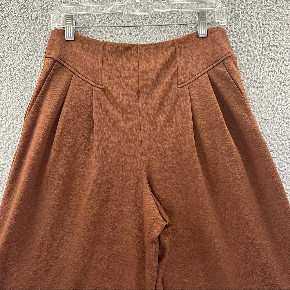 Matilda Jane Alice Textured Wide Leg‎ Pull On Pants Brown Women's Small x 20.5 - Image 2