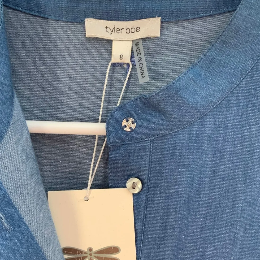 TYLER BOE WENDY SHIRT‎ DRESS DARK DENIM NWT SIZE 8 Blue - Image 3