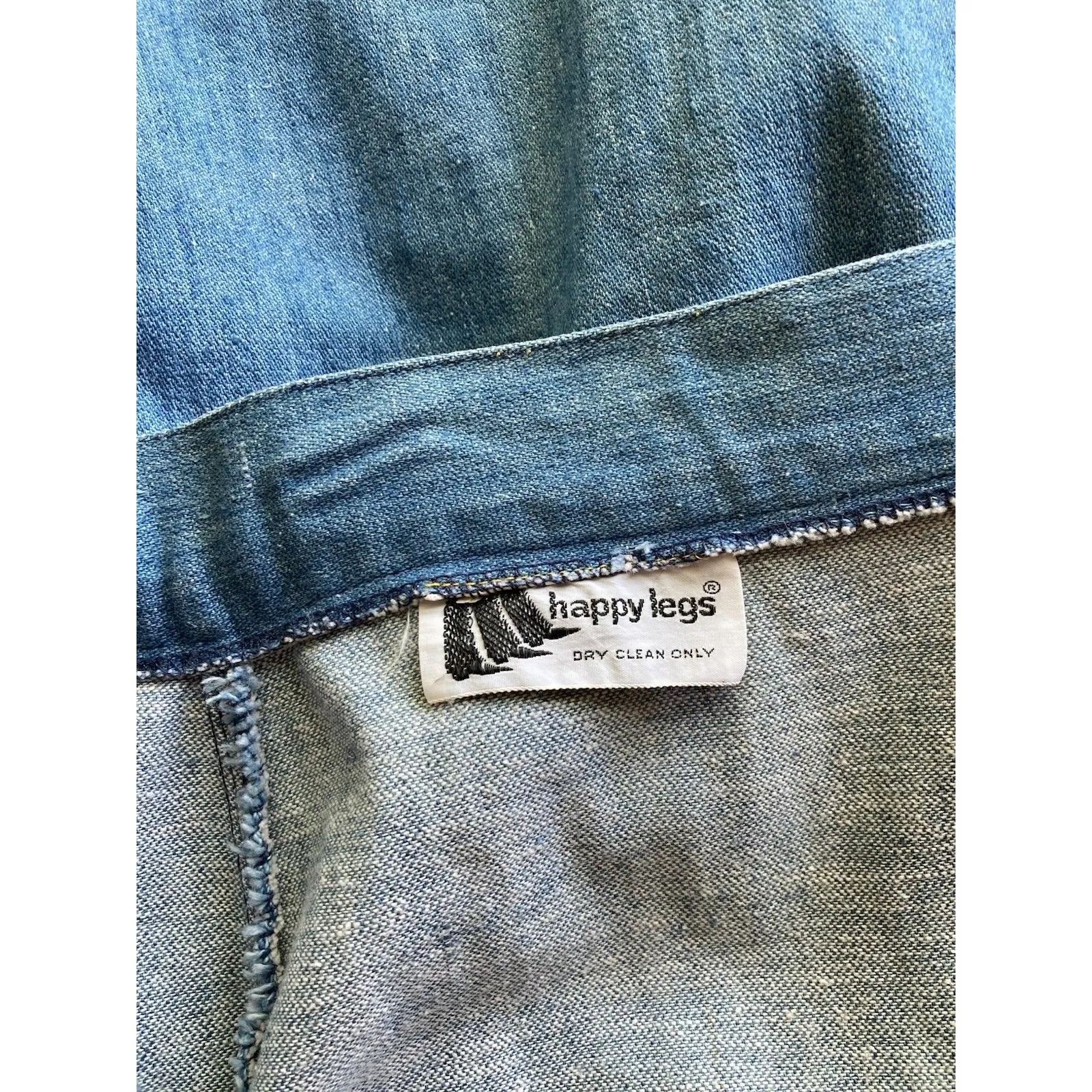 Vintage Denim Wrap Around Skirt Wooden Barrel Button XS/S SEE MEASUREMENTS Blue - Image 7