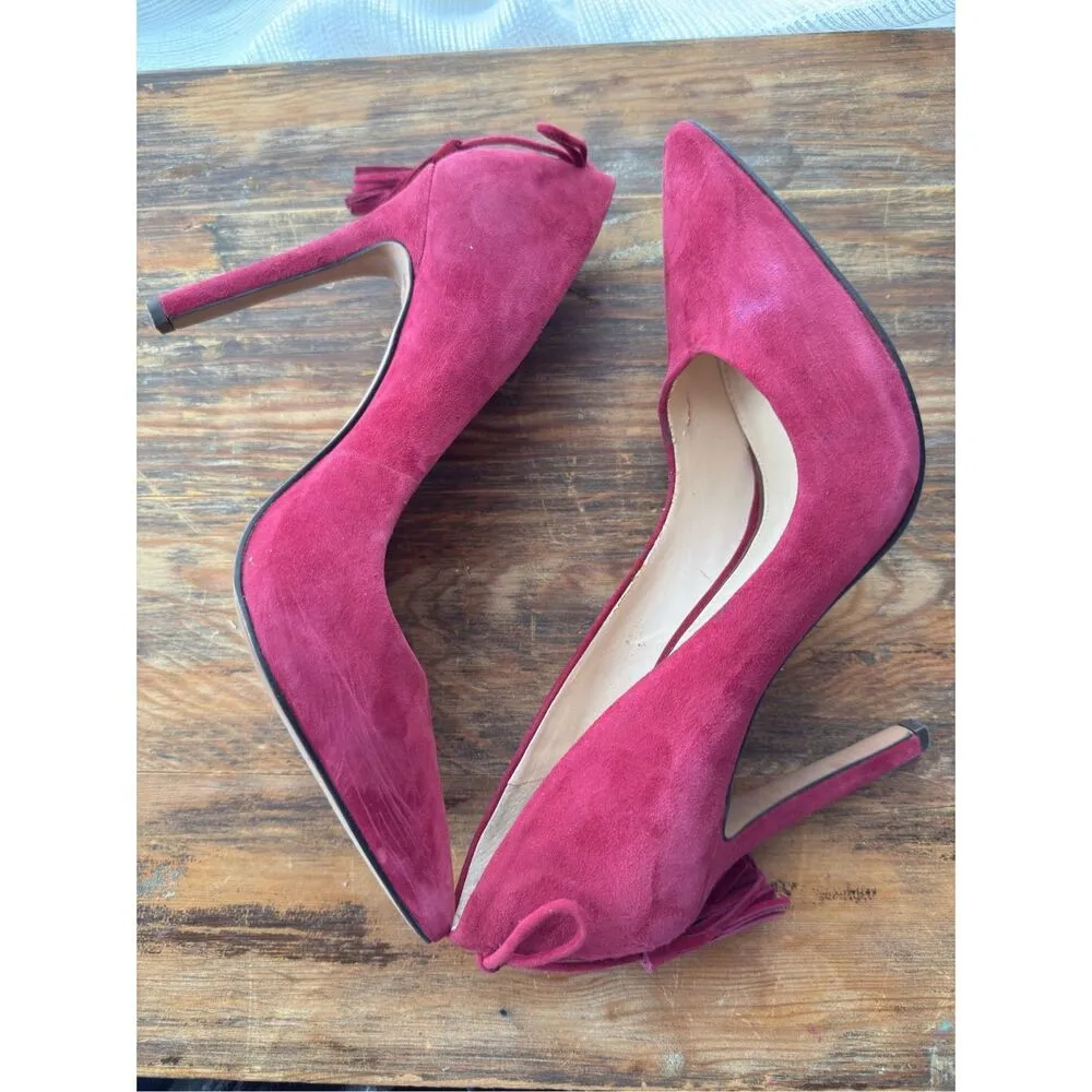 Jessica Simpson Port‎ Red Centella Tassels Leather Pump Stiletto Heel Shoes 7.5M - Image 8