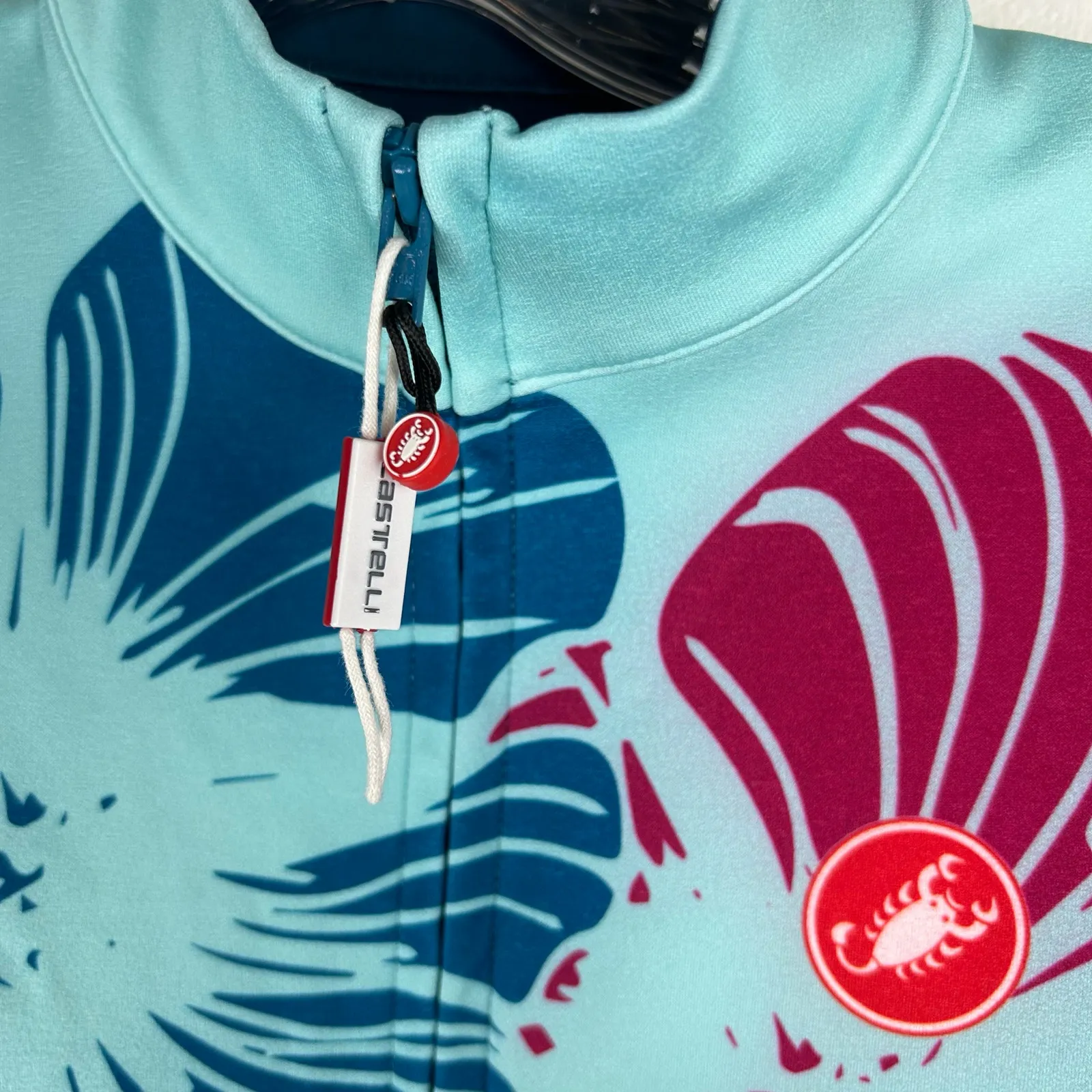 Castelli Womens Large Cycling Jersey Full Zip Long Sleeve Blue Fleece Lined NWOT - Image 4