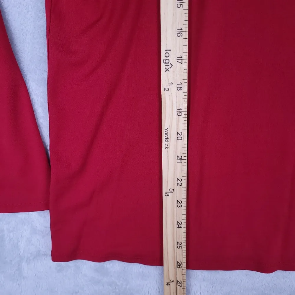 Eileen Fisher 100% Silk Women's Top Blouse Turtleneck Red Maroom Size XL - Image 5