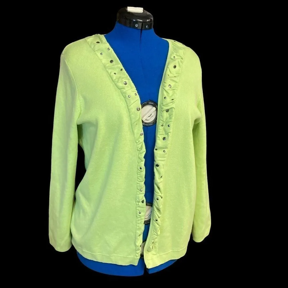 HAMPSHIRE STUDIO Women’s Green Sweater Shrug Cardigan Size XL‎ Green - Image 10