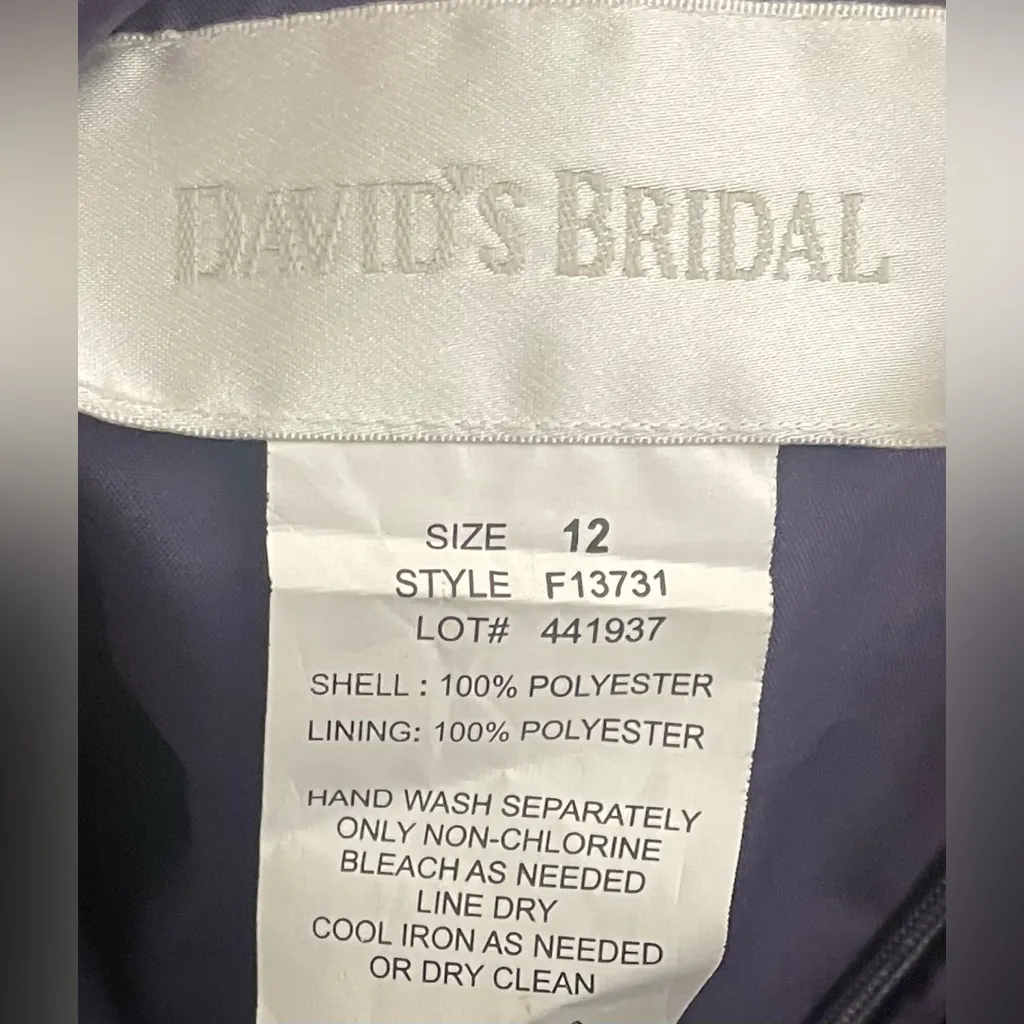 David's Bridal- Purple Formal Flowy Dress Size 12 - Image 8