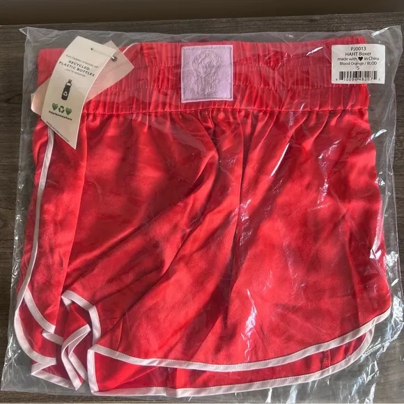 We Are HAH HAHT Blood Orange Women's Satin Boxer Shorts Size S - Image 2