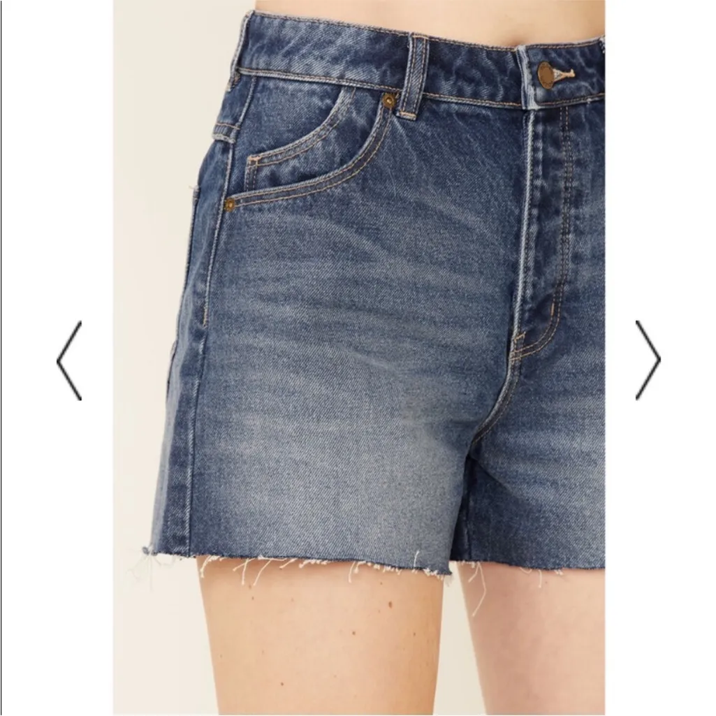Rolla’s Original Short High Rise Cut Off Medium Juliet Wash Blue Denim Shorts Size 24 - Image 7