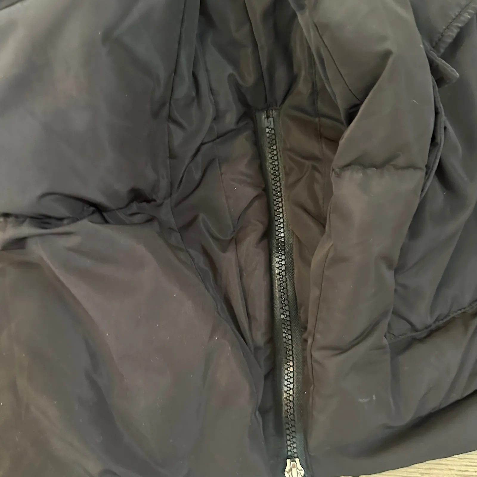 Black Down Puffer Coat Jacket Sherpa Lined Hooded Warm Winter Womens - Image 10