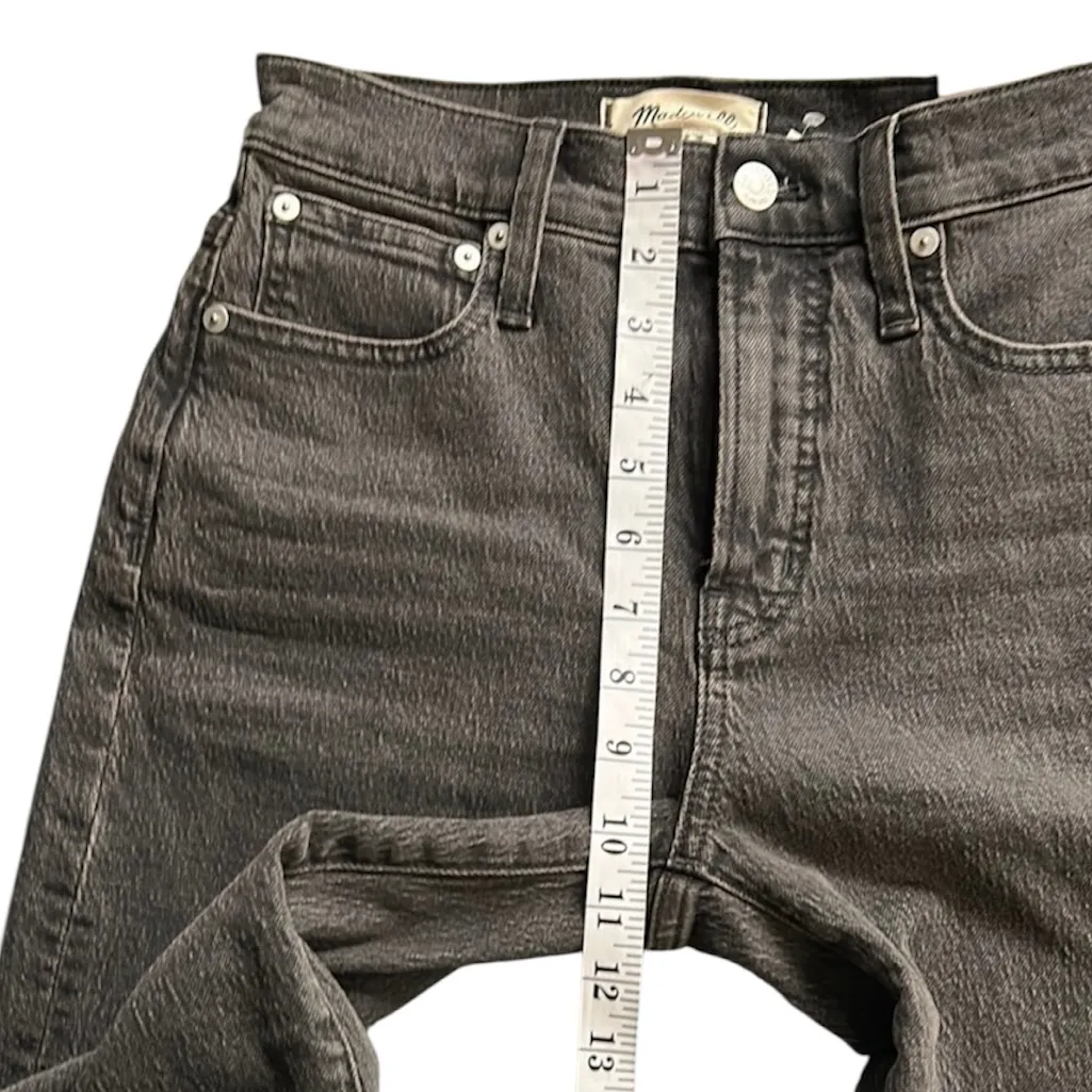 Madewell Black Straight Leg Women's Raw Distressed Hem Jeans New w/ Tags - Image 3